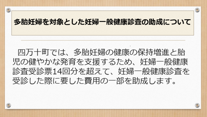 多胎妊婦を対象とした妊婦一般健康診査の助成について
